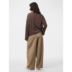PIECES Sadie langærmet bluse - Hot Fudge / Cloud Dancer