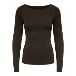 ONLY Lea langærmet boatneck top - Chocolate Torte