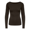 ONLY Lea langærmet boatneck top - Chocolate Torte