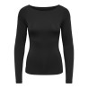 ONLY Lea langærmet boatneck top - Sort