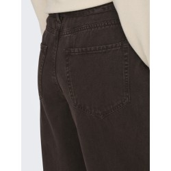 ONLY Gianna mellemtalje jeans - Dark Brown Denim
