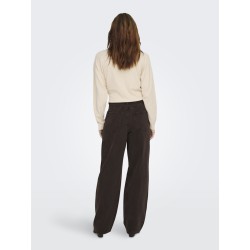 ONLY Gianna mellemtalje jeans - Dark Brown Denim