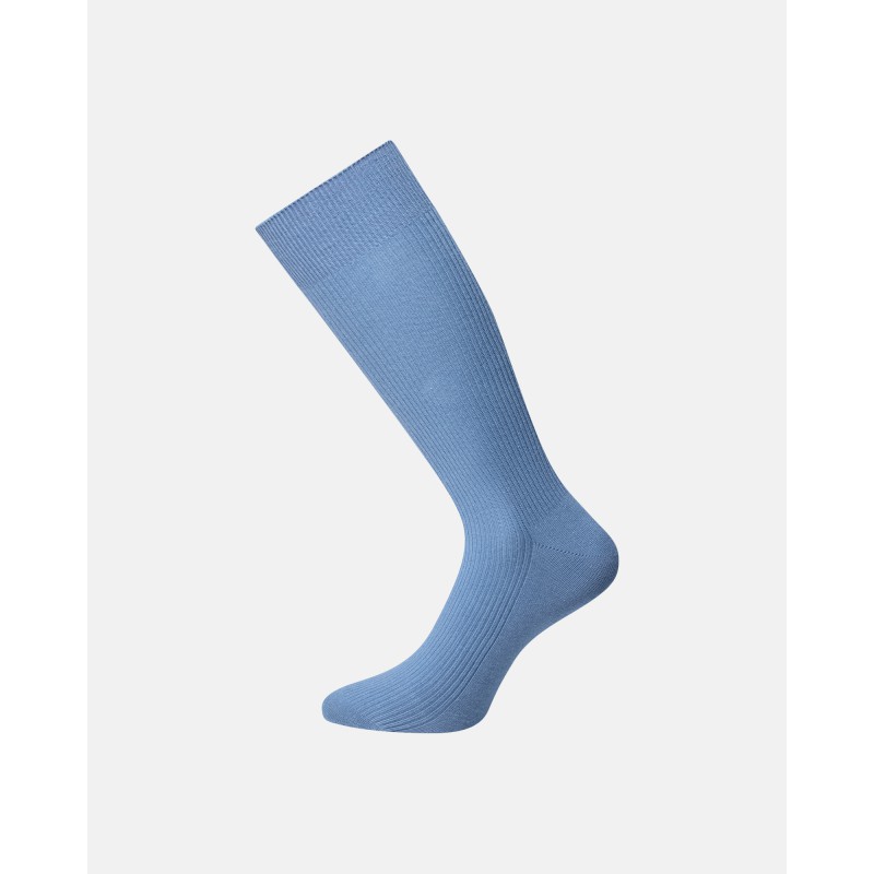 JBS Bomulds rib strømper - Medium Blue