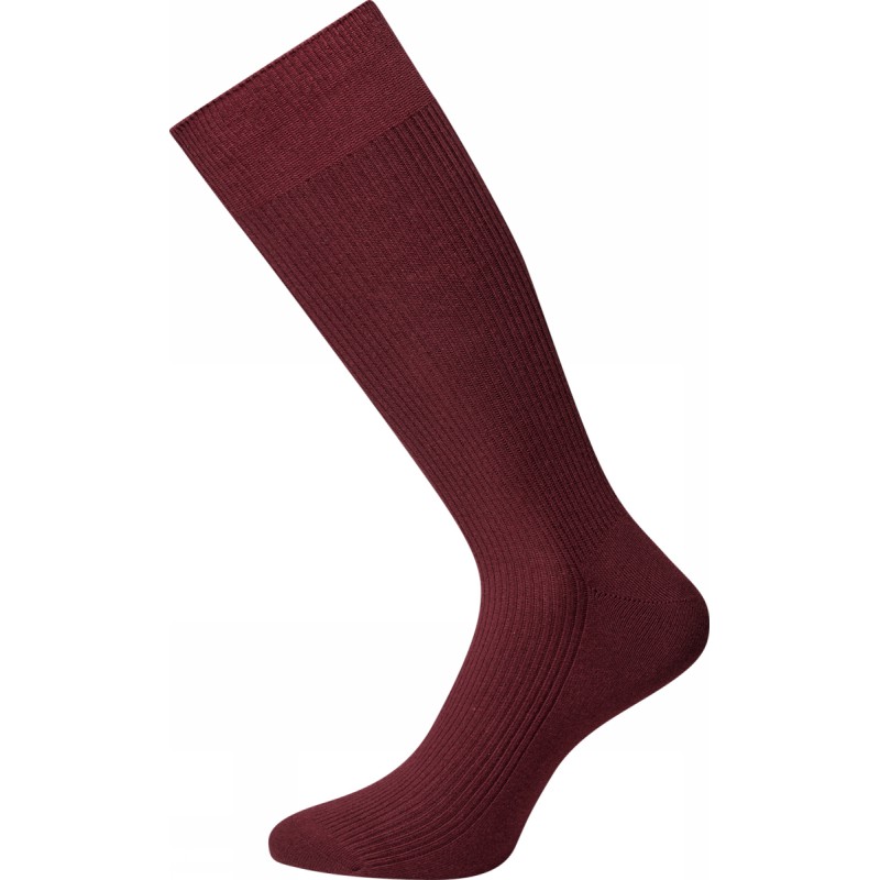 JBS Bomulds rib strømper - Dark Red