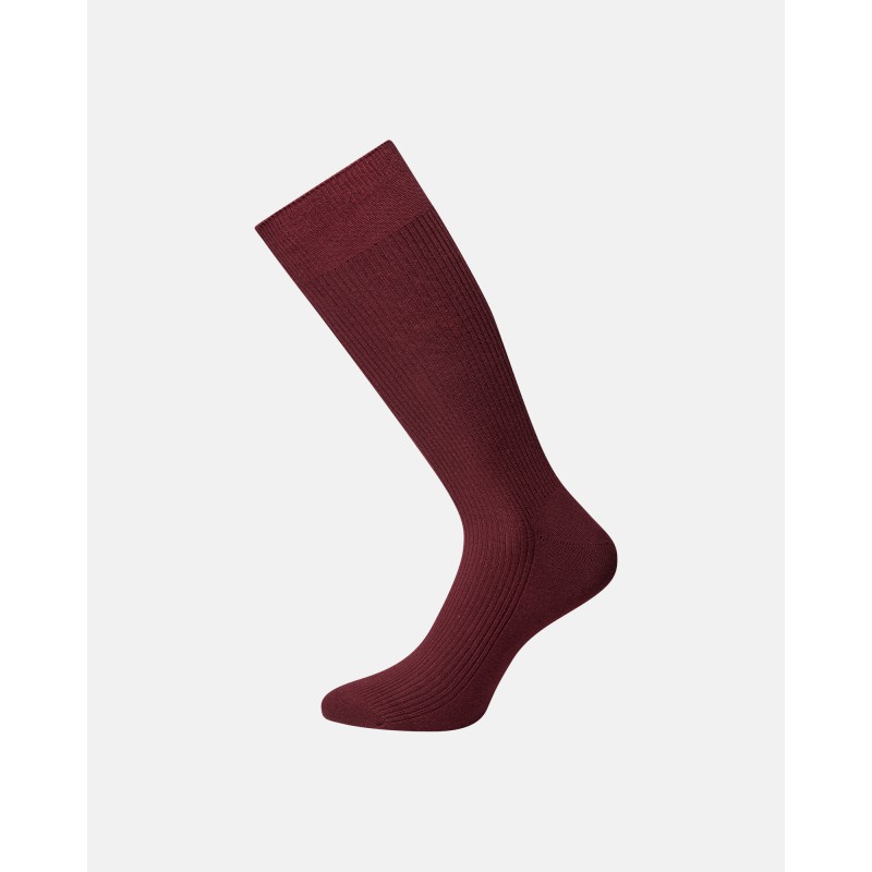 JBS Bomulds rib strømper - Dark Red