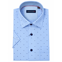 BERNTSON Strygefri Kortærmet skjorte - Light Blue