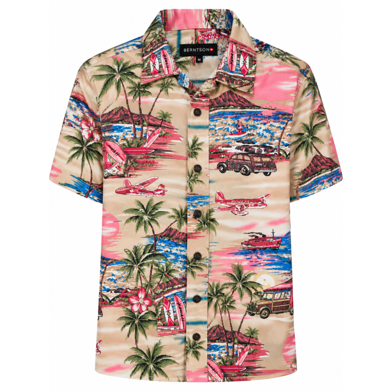 BERNTSON Hawaii kortærmet skjorte - Tropical Sunset