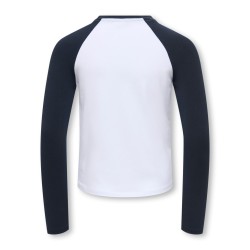 KIDS ONLY Colourblock bluse - Cloud Dancer / Night Sky