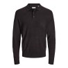 JJ REBEL Birch langærmet strik polo - Black