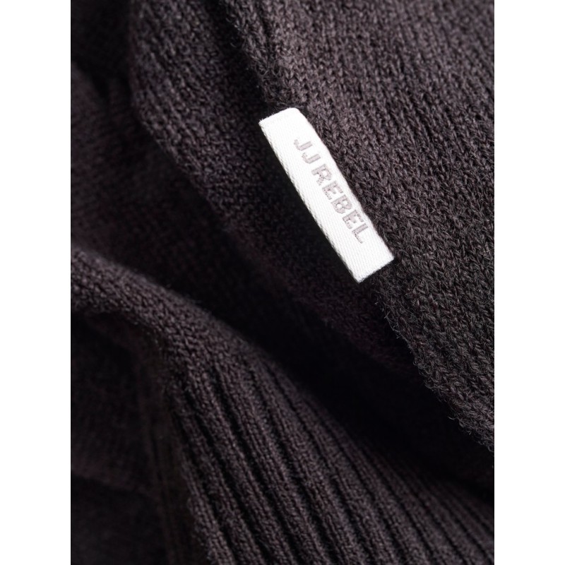 JJ REBEL Birch langærmet strik polo - Black