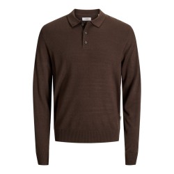 JJ REBEL Birch langærmet strik polo - Delicioso