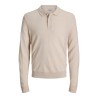 JJ REBEL Birch langærmet strik polo - Moonbeam