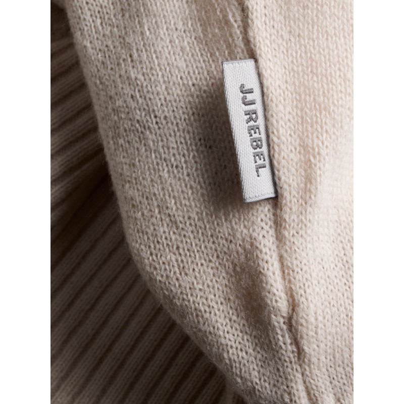 JJ REBEL Birch langærmet strik polo - Moonbeam