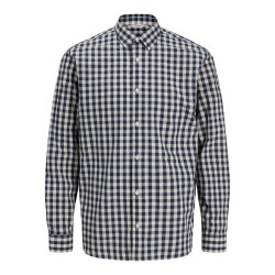 JJ REBEL Havin Gingham langærmet skjorte - Navy Blazer