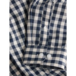 JJ REBEL Havin Gingham langærmet skjorte - Navy Blazer