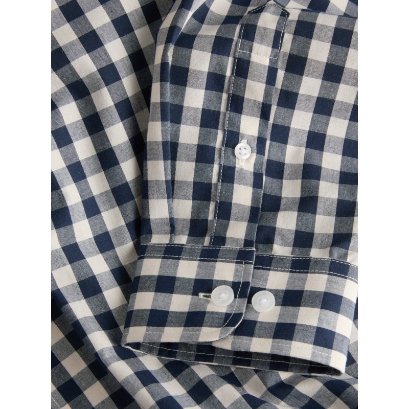JJ REBEL Havin Gingham langærmet skjorte - Navy Blazer