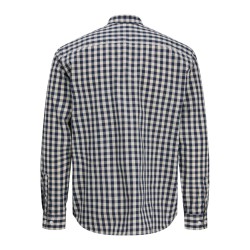 JJ REBEL Havin Gingham langærmet skjorte - Navy Blazer