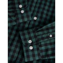JJ REBEL Havin Gingham langærmet skjorte - Bistro Green