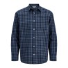 JJ REBEL Havin Gingham langærmet skjorte - Vintage Indigo