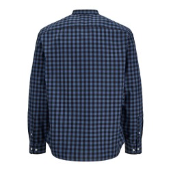 JJ REBEL Havin Gingham langærmet skjorte - Vintage Indigo