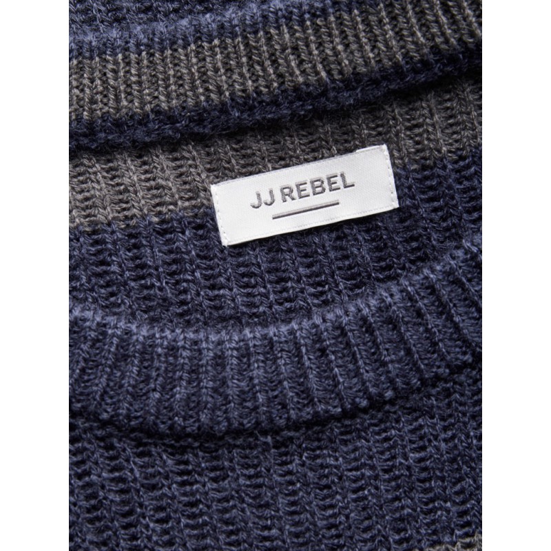 JJ REBEL Logan strik - Asphalt / Navy Blazer