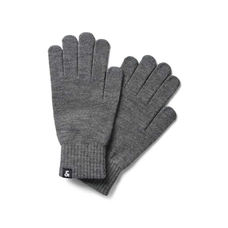 JACK & JONES Barry strik handsker - Grey Melange