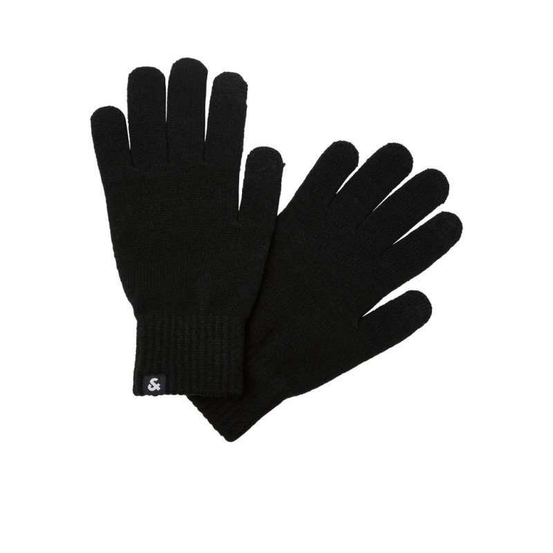 JACK & JONES Barry strik handsker - Black