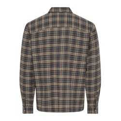ONLY & SONS Hale flannel relaxed skjorte - Grey Pinstripe