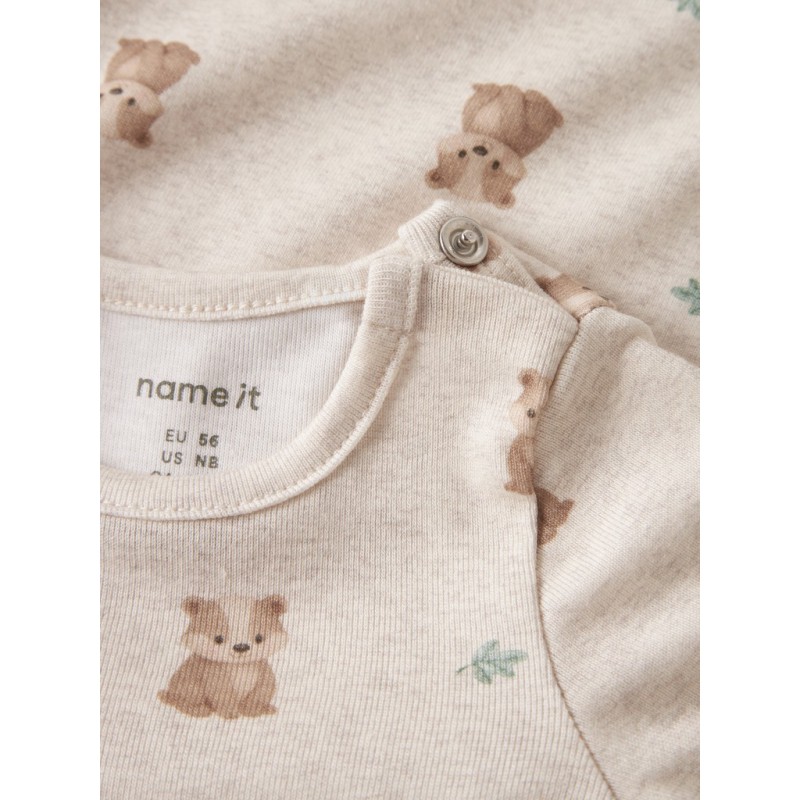 NAME IT BABY dreng - Rogers langærmet bodystocking - Peyote Melange