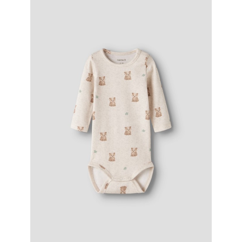 NAME IT BABY dreng - Rogers langærmet bodystocking - Peyote Melange