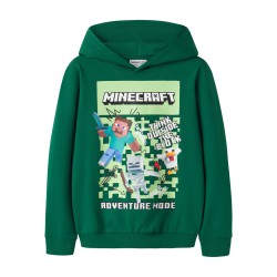 NAME IT KIDS dreng - Salva Minecraft sweat hoodie - Evergreen