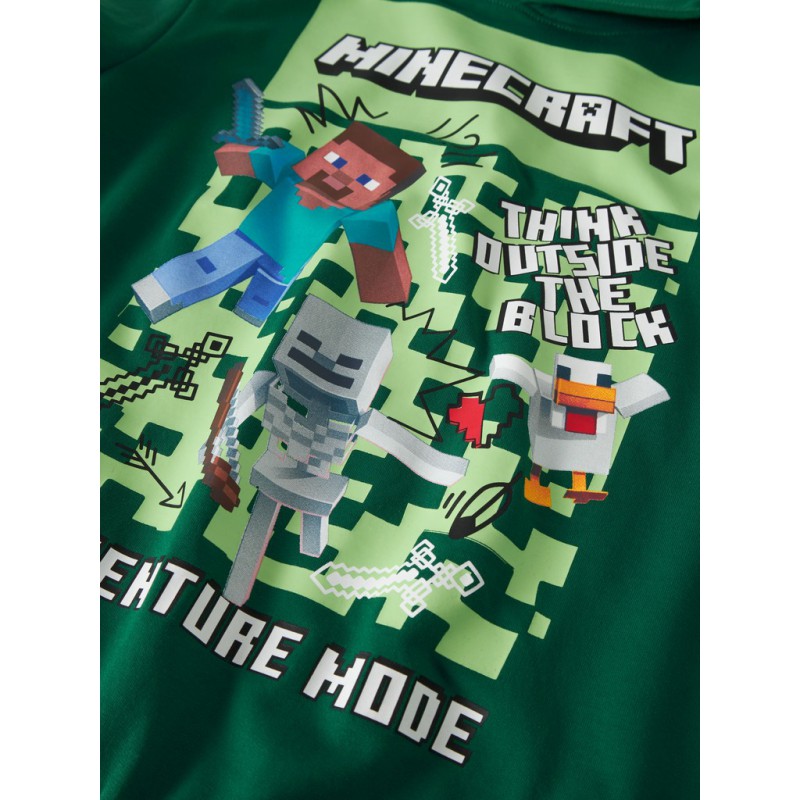 NAME IT KIDS dreng - Salva Minecraft sweat hoodie - Evergreen
