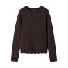 NAME IT KIDS pige - Rosima langærmet bluse - Chocolate Plum