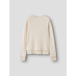 NAME IT KIDS pige - Rosima langærmet slim bluse - Birch