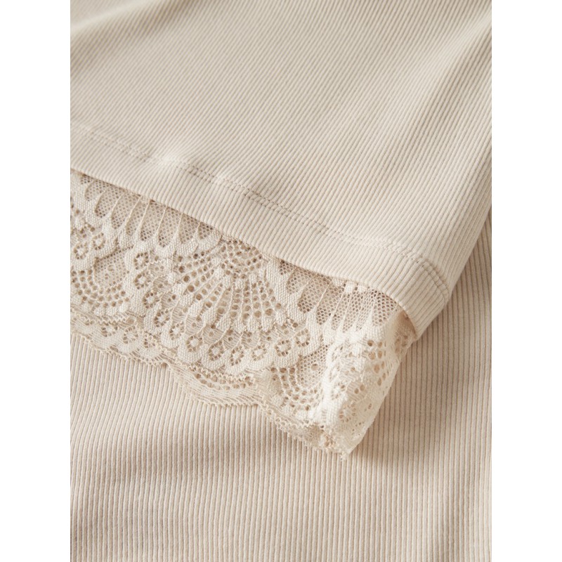NAME IT KIDS pige - Rosima langærmet slim bluse - Birch