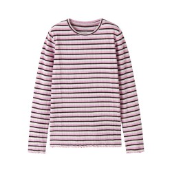 NAME IT KIDS pige - Vemma glimmer slim bluse - Full Blooming Pink