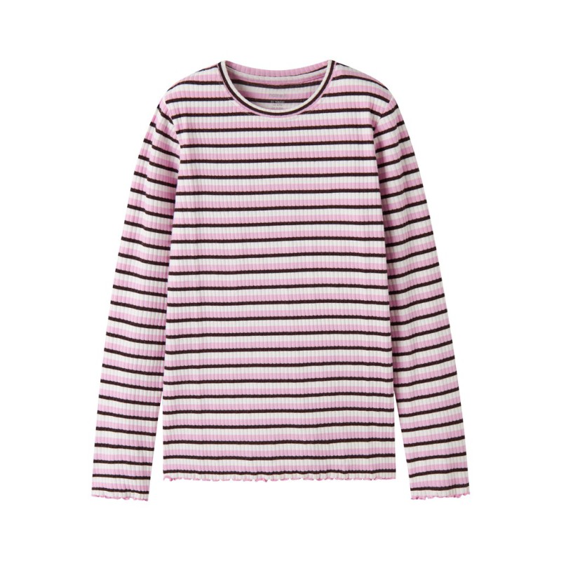 NAME IT KIDS pige - Vemma glimmer slim bluse - Full Blooming Pink