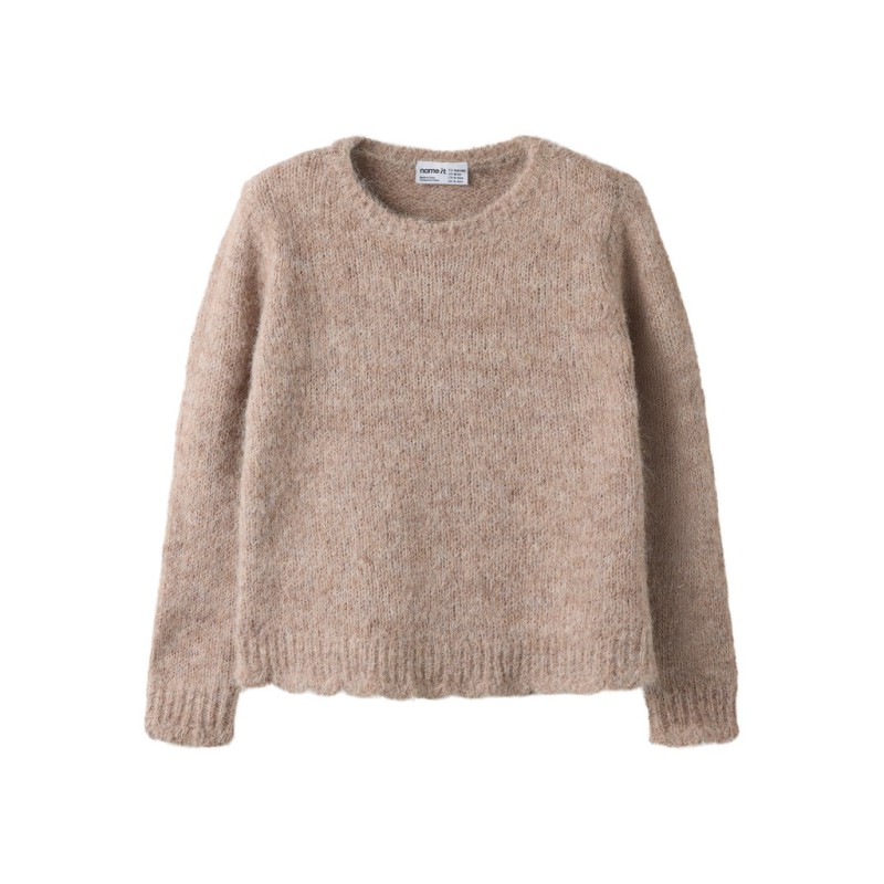NAME IT KIDS pige - Regina loose striktrøje - Island Fossil