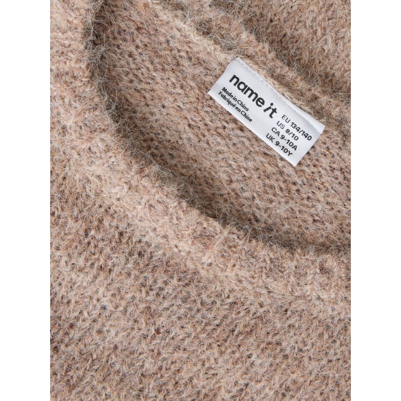 NAME IT KIDS pige - Regina loose striktrøje - Island Fossil