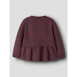 NAME IT MINI pige - Rilono langærmet sweat cardigan - Catawba Grape