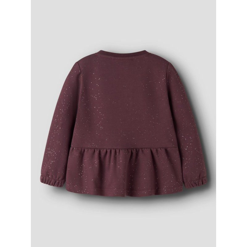 NAME IT MINI pige - Rilono langærmet sweat cardigan - Catawba Grape