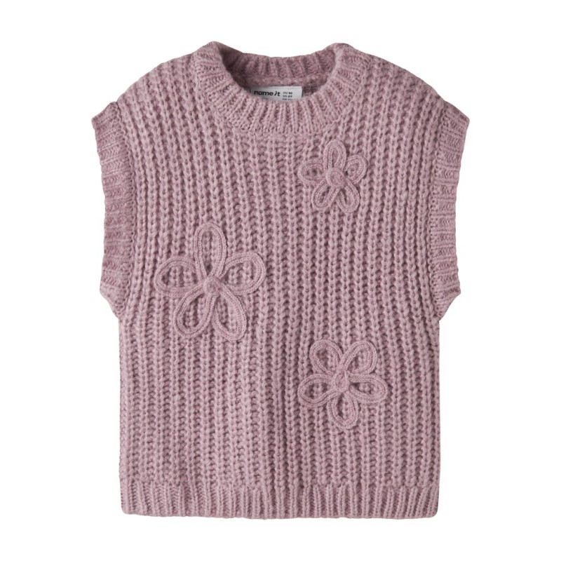 NAME IT MINI pige - Rina strik vest - Mauve Shadows