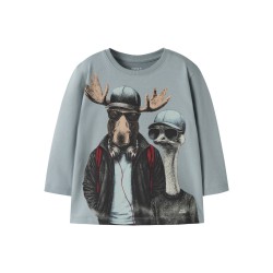 NAME IT MINI dreng - Rew langærmet top - Abyss