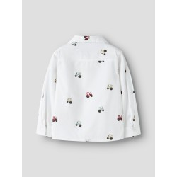 NAME IT MINI dreng - Tractor langærmet skjorte - Bright White