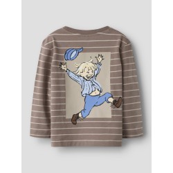 NAME IT MINI dreng - Olle Emil langærmet bluse - Walnut