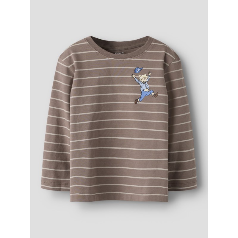 NAME IT MINI dreng - Olle Emil langærmet bluse - Walnut