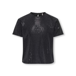 KIDS ONLY Dazzling kortærmet palliet top - Black
