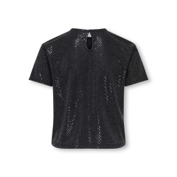 KIDS ONLY Dazzling kortærmet palliet top - Black