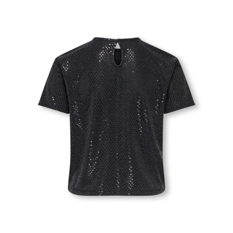 KIDS ONLY Dazzling kortærmet palliet top - Black