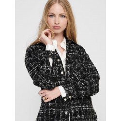 ONLY Bouclè Skjorte Jakke M. Grov Struktur - Sort